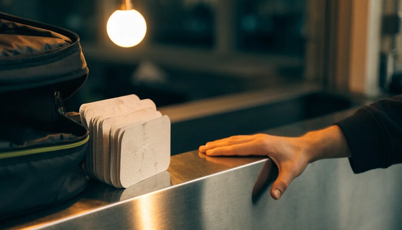 Stacked off-white paper dockets with torn perforated edges on a delivery bench